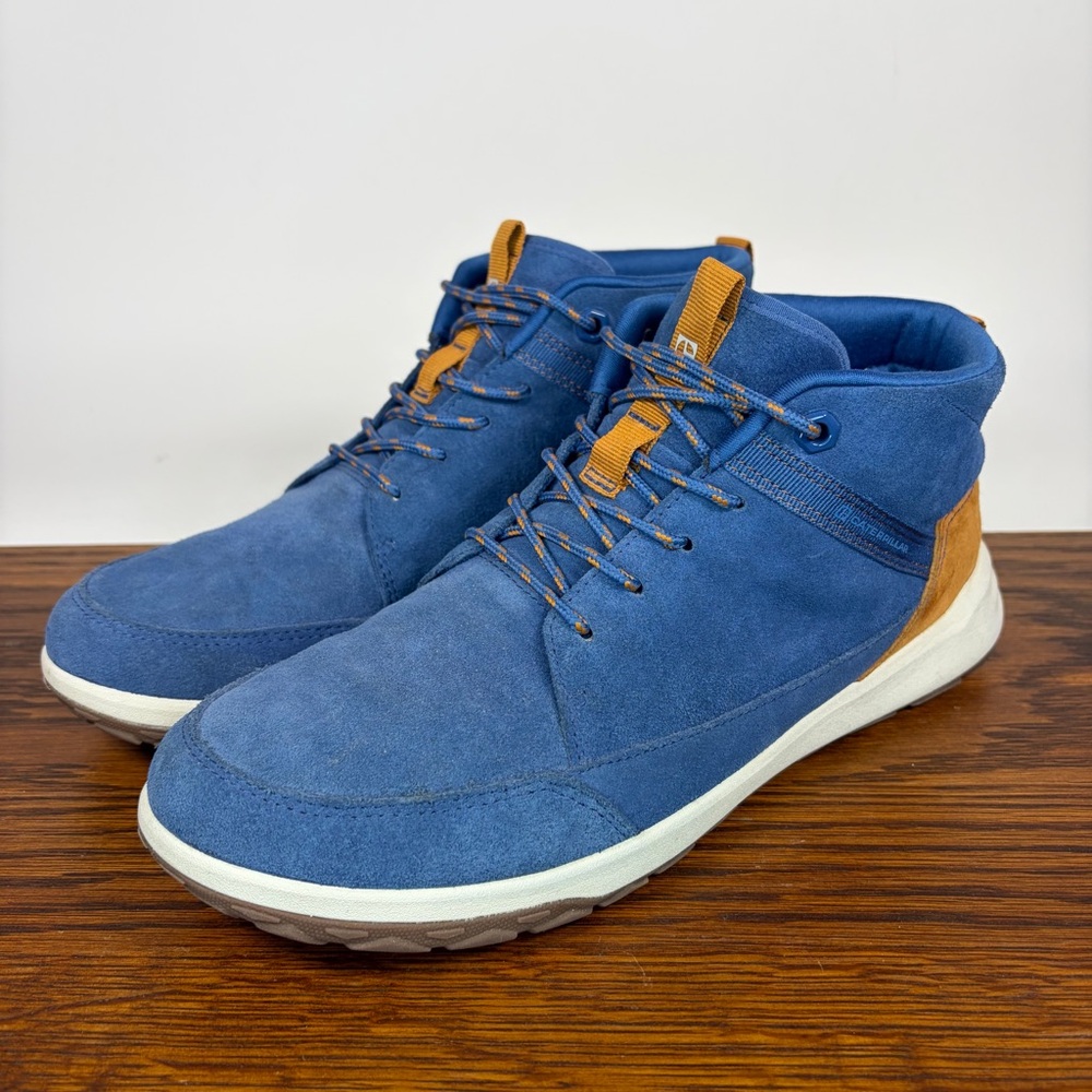 Caterpillar CAT Quest Mid Sneaker Blue/Brown Suede Leather Men's 8 P724068 EUC